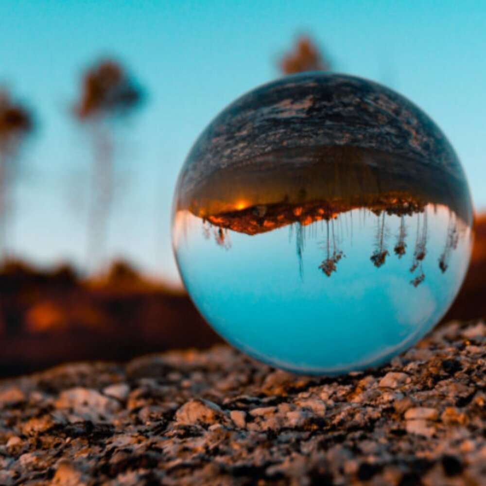Original Lensball Clear Crystal Ball Photography Sphere with Microfiber Bag